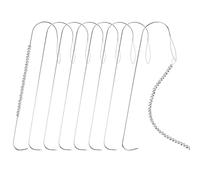 SAVITA 8pcs Bead Spinner Needles,5.2 Inch Curved Beading Needles Stainless Steel Large Eye Needle with Handle Bead Spinner Needle for Jewelry Bracelet Necklace Making