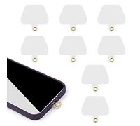 SAVITA 8pcs Phone Tether Tab, Phone Strap Tether Tab Clear Heavy Duty Multifunctional Cell Phone Lanyard Patch Pad Transparent for iPhone Most Smartphones, Without Adhesive (Trapezoidal)
