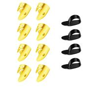 SAVITA Adjustable Finger Picks Set, Including 8pcs Golden Stainless Steel Thumb Picks + 4pcs Plastic Thumb Plectrums for Various Stringed Instruments Guitar Banjo Harp Bass