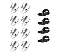SAVITA Adjustable Finger Plectrum, Guitar Picks Including 8 Pieces Silver Stainless Steel Picks + 4 Pieces Plastic Thumb Guitar for Various String Instruments Banjo Harp Bass