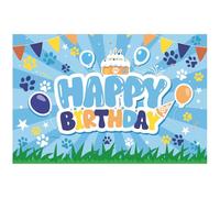 SAVITA Blue Puppy Birthday Party Backdrop, 59x39in Paw Print Cartoon Gog Theme Happy Birthday Photo Banner Background for Boy Girl Party Decoration Supplies