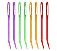 SAVITA Blunt Aluminum Bent Tapestry Needles, 8pcs, Large-Eye, for Crocheting Sewing Knitting Needles Wool Macrame Hand Stitch DIY Crafts (Green, Purple, Red, Yellow)