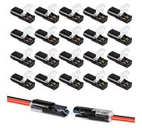 SAVITA D37018 20pcs Double-Wire Plug-In Connector, Pluggable Led Wire Connectors with Locking Buckle Fast Connect Low Voltage Wire Connectors