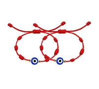 SAVITA Evil Eye Bracelets, Evil Eye Rope Handmade Adjustable Good Luck Bracelet Nylon Rope for Women Men Girls Boys, 18 cm, Acrylic Nylon