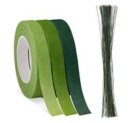 SAVITA Floral Arrangement Supplies, 100pcs 1/2in x 30yd Green Floral Tape for Bouquet Stem Wrapping and Floral Crafts