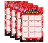 SAVITA Happy Birthday Calendar Chart, Red Reusable Classroom Birthday Chart Cartoon Themed School Bulletin Board Decoration for School Teachers Use
