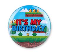 SAVITA It’s My Birthday Pin, 5.8x5.8cm/2.3x2.3in Round Video Game Theme Birthday Pin Creative Button Badge for Kid Adult Party Celebration