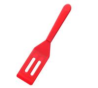SAVITA Mini Brownie Serving Spatula Flexible Silicone Turner Heat-Resistant Flipper Nonstick Slotted Spatula for Fish, Eggs, Pancakes, Wok(Red)