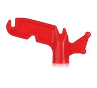 SAVITA Plastic Utility Hook, 3/4 Inch Extension Pole Hook Multi-Purpose Screw on Pole Hook Pole Hook Attachment for Hanging Christmas Light Strings Rope (Red)