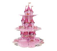 SAVITA Princess Cupcake Rack, 3 Tier Cardboard Cake Holder Colorful Castle Princess Theme Cupcake Tower for Children Birthday Party Baby Shower and Themed Dessert Display