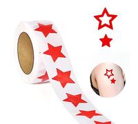 SAVITA Roll of 500 Red Star Tanning Stickers, 1 inch Star Stickers for Tanning, Sunbathing, Face, Legs, Arms or Back