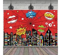 SAVITA Spider Web Super City Backdrop, 6x4ft Pre-Punched Reusable Polyester Spider Web Birthday Banner Backdrop Washable Ideal Birthday Decorations Photography Props and Party Favors