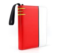 SAVITA Trading Card Binder 4 Pocket, Durable PU Leather Collection Album for Graded Collectibles with Removable Sleeves & Zipper Closure for Game Cards