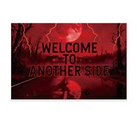 SAVITA Welcome To Another Side Backdrop, 150x100cm/5x3ft Polyester Horror Red Forests Banner Background Tapestry for Halloween Birthday Party Room Wall Decor Decorations & Spooky Photo Props Supplies