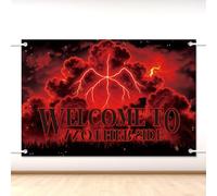 SAVITA Welcome To The Other Side Backdrop Wall Art, 150x100cm/5x3ft Spooky Theme Banner Backdrop for Birthday Halloween Party Favors Wall Decor Decorations Favours Supplies & Photo Booth