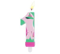 Savita Witch Birthday Number Candles, Pink Green Candle Magic Theme Birthday Cake Decoration for Party Celebration Favor (Number 1)