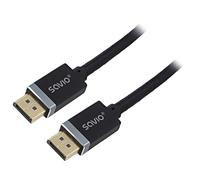 SAVKABELCL-176 CL-176 cable Displayport plug, textile on both sides 1 m black S