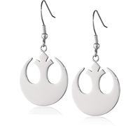 Savma Rebel Alliance Handmade Stainless Steel Earrings for Women Gold Silver Plated Fashion Fashion Jewelry with Hoop Pendant, Fashion Accessories - Gift, Free Size, Stainless Steel, No Gemstone