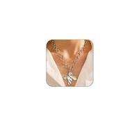 SAVNOJW Chunky Gold Big Hammer Cross Necklace for Women Trendy Thick Large Silver Cross Layered Heart OT Toggle Pendant Necklace Vintage Face Chain Jewelry, 2XL, Metal, No Gemstone