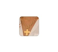 SAVNOJW Chunky Gold Big Hammered Cross Necklace for Women Trendy, Thick Large Silver Cross Layered Heart OT Toggle Pendant Necklace Vintage Faith Chain Jewelry, L, Metal, No Gemstone
