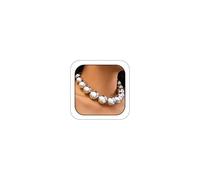 SAVNOJW Dainty Chunky Gold Big Beaded Balls Stretch Necklace for Women Statement Large Round Ball Beads Collar Choker Necklaces Vintage Exaggerated Party Jewelry Gifts, One Size, Metal, No Gemstone