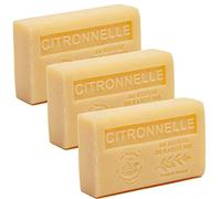 Savon de Marseille - French Soap made with Organic Shea Butter - Citronella Fragrance - Suitable for All Skin Types - 125 Gram Bars - Set of 3