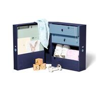 Savor | Baby All-in-One Organizer | Blue - Fabric Bound Acid-Free Newborn Keepsake and Memory Organizer with Labels for Pregnancy, Mother’s Day, Baby Shower, New Baby and Maternity Gifting