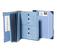 Savor | Folio Document Organizer | Blue - Custom Dyed Cloth Bound Expanding File Folder for Important Papers, Emergency Binder, Birth Certificates, Social Security Cards, Passports, Photos, Letters