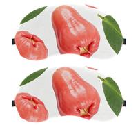 Savor Fruity Florals on Plain White Anti-Mite Breathable Fabric Eye Cover with Adjustable Hook-and-Loop Strap