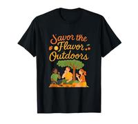 Savor The Flavor Outdoors Park Picnic Fruit Illustration T-Shirt