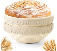 Savorella Banneton Bread Proofing Basket, 2 Pack 10"/25cm Round Sourdough Banneton Baskets, Banneton Bread Basket for Sourdough Baking Supplies