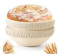 Savorella Bread Proofing Baskets Set of 2 10"/25cm Round Dough Proofing Bowls W/Liners Perfect for Home Sourdough Bakers Baking (25CM, Round)