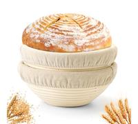 Savorella Bread Proofing Baskets Set of 2 8"/20cm Round Dough Proofing Bowls W/Liners Perfect for Home Sourdough Bakers Baking (20CM, Round)