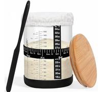 Savorella Sourdough Starter Jar, 52oz Large Wide Mouth Sourdough Starter Kit with Marked Feeding Band, Thermometer, Scraper, Cloth Cover bamboo lidand Silicone Base, Glass Container, Baking Supplies