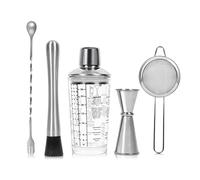 SAVORLIVING 12oz Cocktail Shaker Set, 5 Pcs Stainless Steel Bartender Set, Bar Tools for Mixing Drinks, Built-in Muddler, Jigger, Bar Spoon, Strainer, Bartender Kit as Gifts