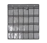 SAVORLIVING 24 Clear Pockets Classroom Pocket Chart Organizer, Cell Phones Calculator Holder with Hooks, Hanging Wall Door Calculators Phone Caddy (Grey)