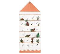 SAVORLIVING Christmas Advent Calendar with 24 Pockets, Reusable Countdown Calendar Storage Bag, Fabric Calendar Wall Hanging Bag for Xmas Holiday Home Wall Decoration (Flesh-colored)