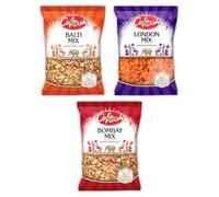 Savory Indian Snack Mix Bundle of 3 - Balti Mix, London Mix, Bombay Mix - Authentic Crunchy - 325g Each Pack - Delicious Spicy & Flavorful Treats
