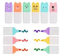 SAVOSWEET Marker Highlighter Set, 12 PCS Mini Highlighter Pens Pastel, Bright Colour Markers for Painting Drawing Marking, 6 Colours Small Markers for Office School Diaries