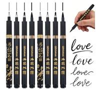 SAVOSWEET Pack of 8 Japanese Pens, Japanese Pens, Teechinese Japanese Calligraphy Shodo Brush Inks Pen Writing Drawing Skill