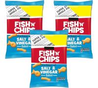 Savoury Snack Bundle With Burtons Daily Fish n Chips Salt & Vinegar Baked Snacks 110g (3 Pack)