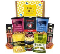 Savoury Snacks Hamper Gift Set with Pork Crackling, Beef Jerky, Cheese Bites, Salami & Pickles - Pub Treats Box & Snack Gifts for Her, Ideal Dad Treat Box or Fathers Day Present for Him