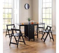 Savoy Gateleg Dining Set - 4 Seater - 120cm - 4 Chairs - Black