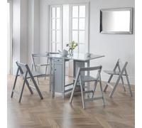 Savoy Gateleg Dining Set - 4 Seater - 120cm - 4 Chairs - Grey