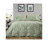 Savoy Jacquard Duvet Set In Sage Green - Super King