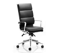 savoy leather high back executive office chair in black