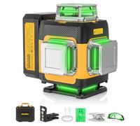 SAVSEC 360° Laser Level, 4 * 360 Self Leveling Laser Leveler, High Accuracy 4D Lazer Level Tool and 16 Green Cross Lines, 17H Standby, Rechargeable Battery, Multifunctional Stand & Hard Carry Case