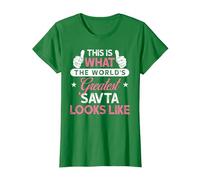 SAVTA Design: World's Greatest SAVTA T-Shirt, Women, Kelly Green, Medium