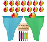 SAVTON 2 Pcs Granny Pants Yard Game, Granny Pants for Yard Game with 16 Six-Color Bouncy Balls & 2 Pumps, Team Relay Family Reunion Party Field Game for Adults, Outdoor Tossing Games for Party/Field