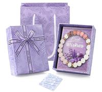 SAVTON Graduation Gifts for Women with Gift Box/Gift Bag/Greeting Card/Scented Slice, Crystal Stretch Bead Bracelets for Women, Congratulations Gift for Her Inspirational, One Size, Stone, no gemstone